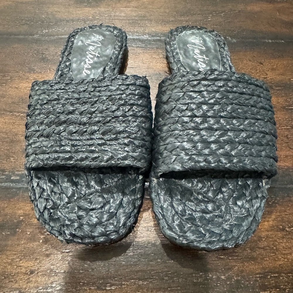 Matisse Hallie raffia slides